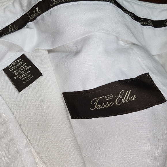 🔥 EUC TASSO ELBA ISLAND LINEN BLEND PANTS - Picture 10 of 15